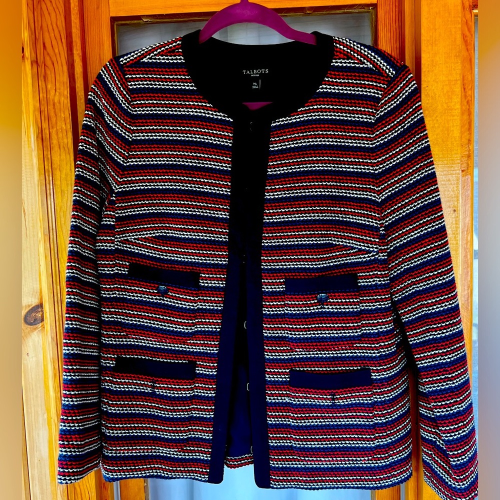 Talbots Medium Petites Blazer, Red, White, & Blue